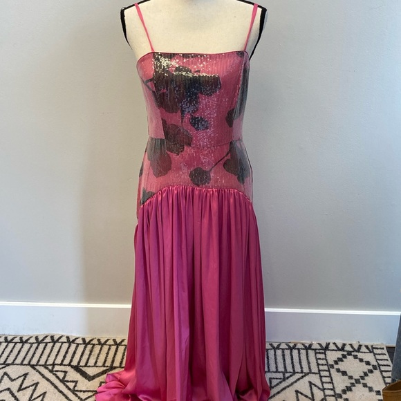 sheer bottom dresses Mesh See Through Maxi Dress